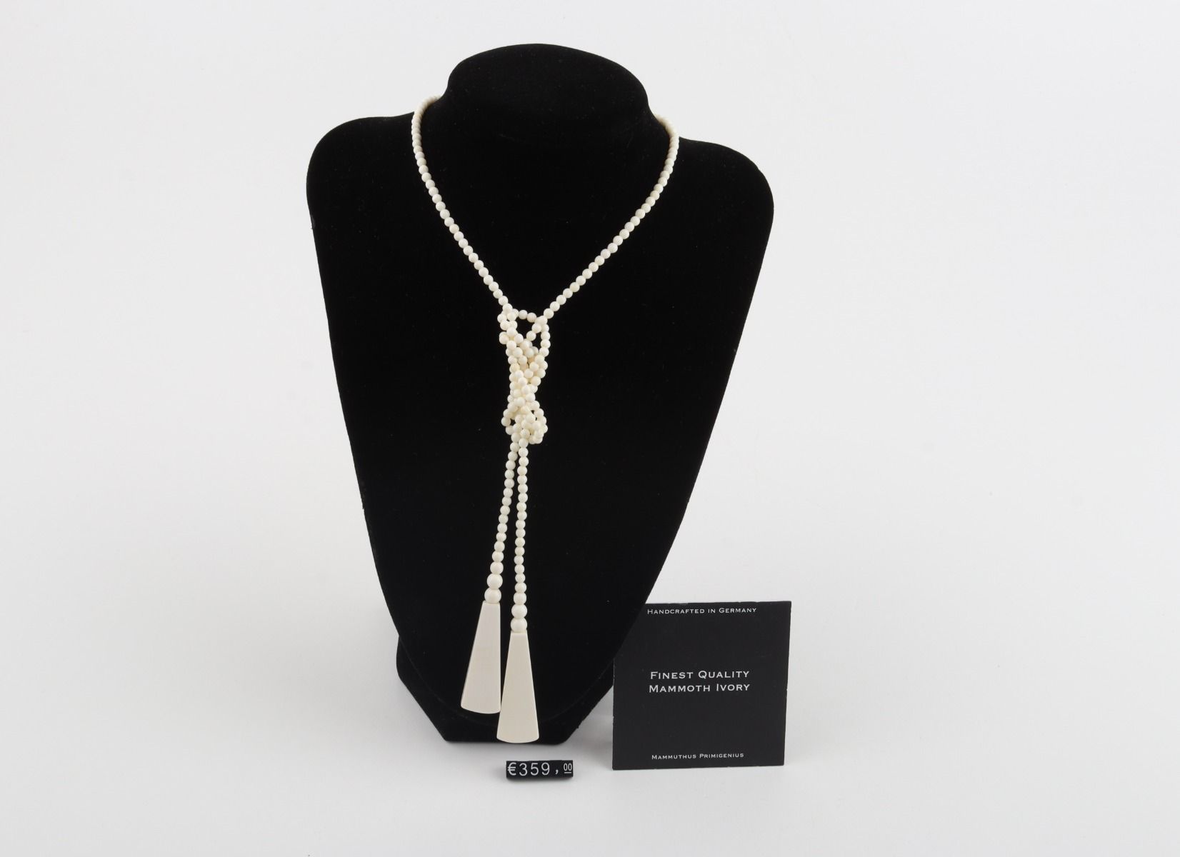 Beaded Lariat Mammoth Ivory Necklace