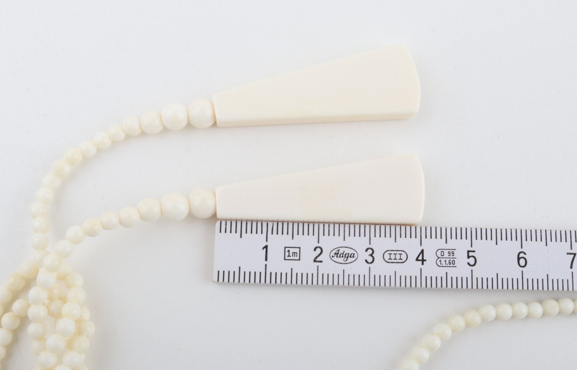 Beaded Lariat Mammoth Ivory Necklace