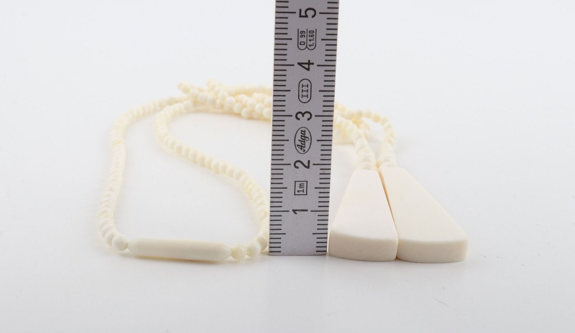 Beaded Lariat Mammoth Ivory Necklace