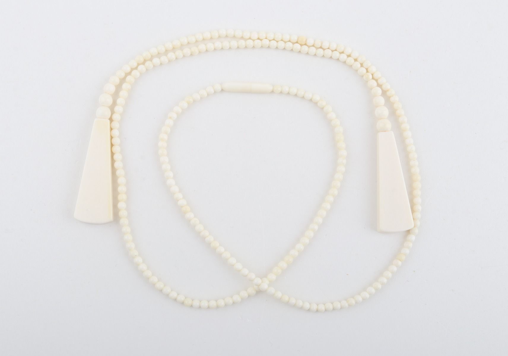 Beaded Lariat Mammoth Ivory Necklace