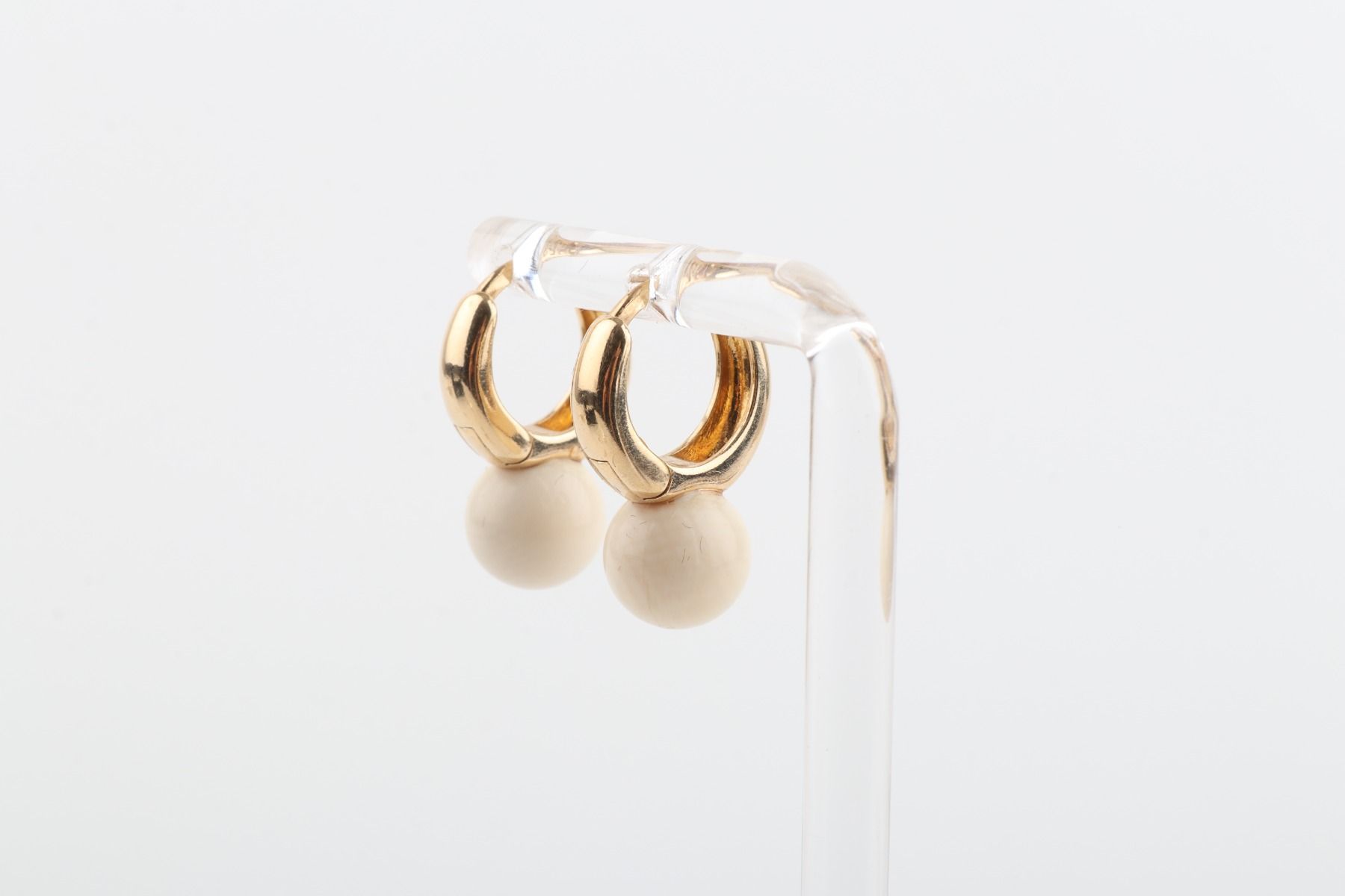 Minimalistic Mammoth Ivory Hoops