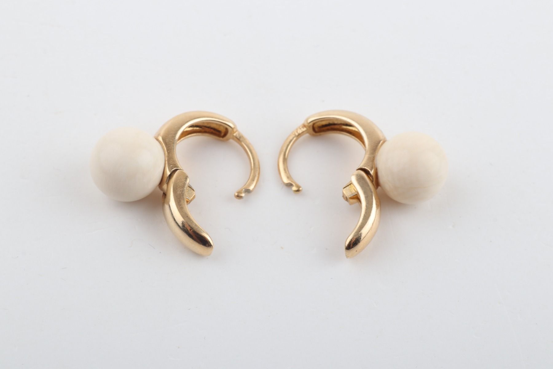 Minimalistic Mammoth Ivory Hoops