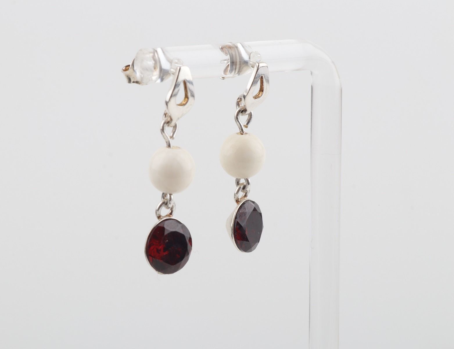 Mammoth Ivory & Sterling Silver Studs