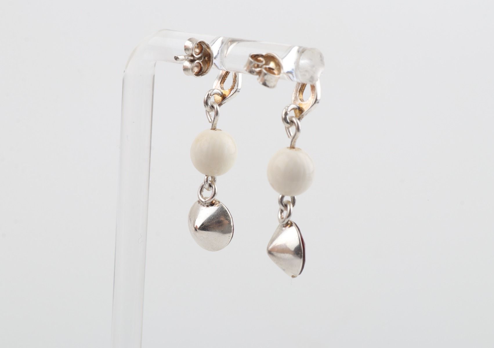 Mammoth Ivory & Sterling Silver Studs