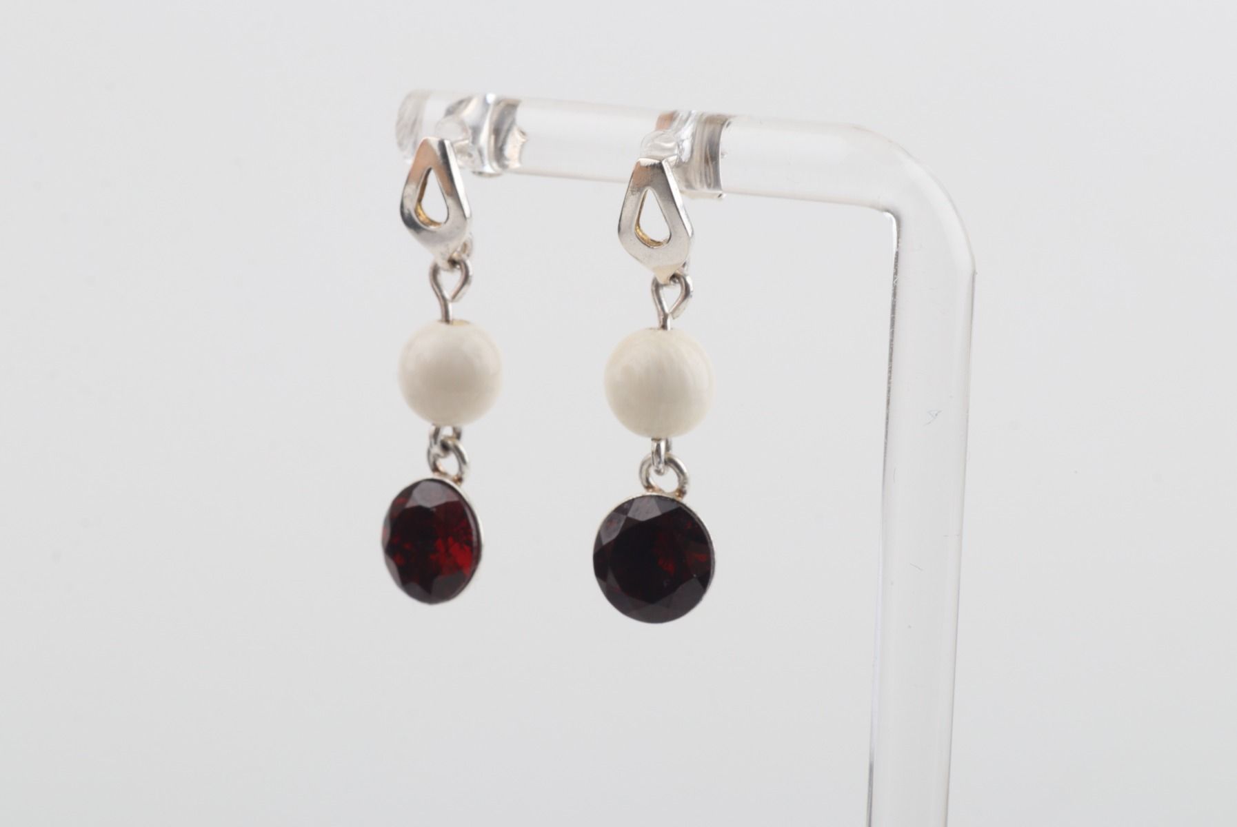 Mammoth Ivory & Sterling Silver Studs