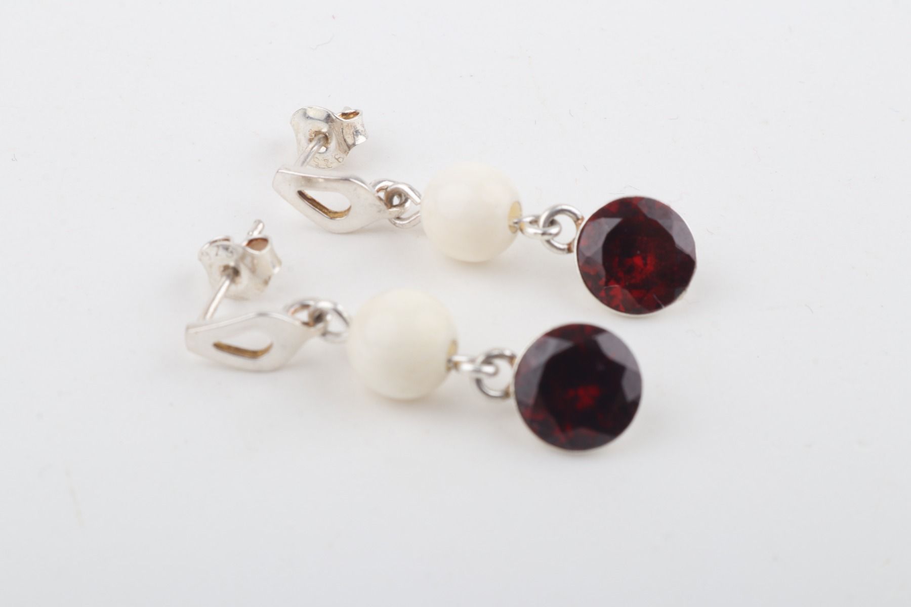 Mammoth Ivory & Sterling Silver Studs