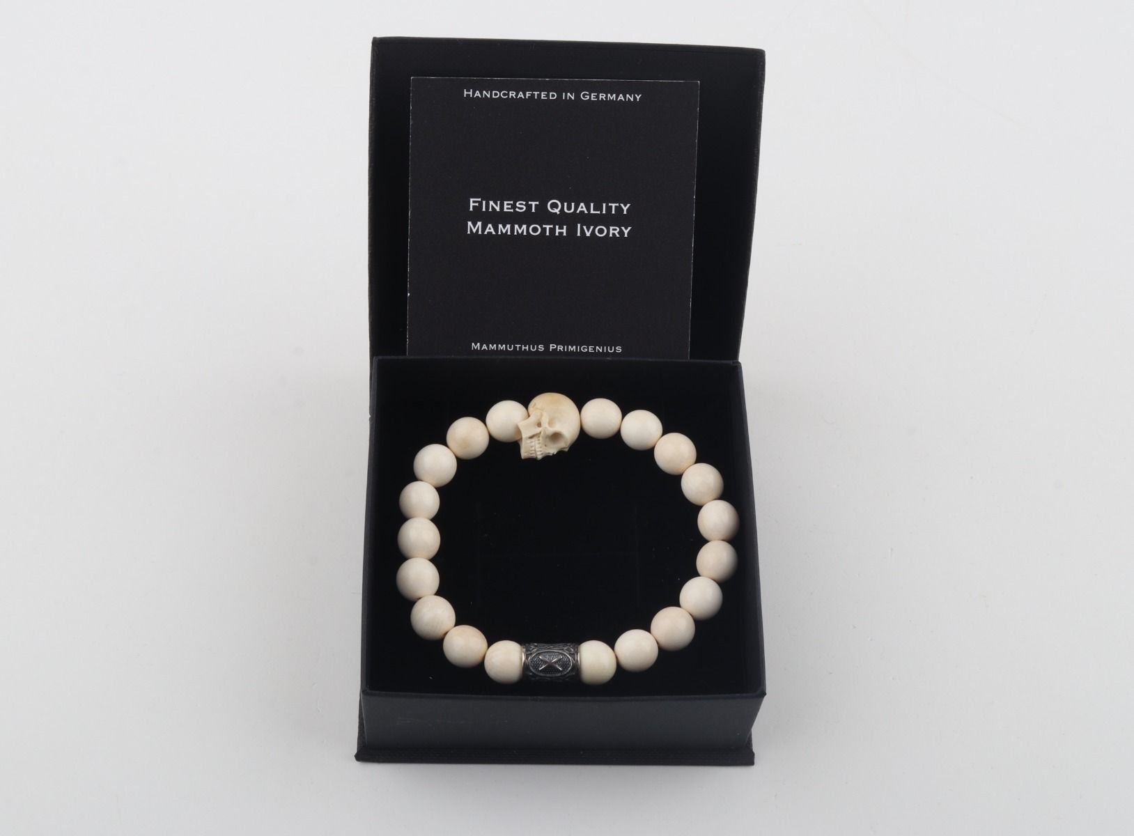 White Mammoth Ivory Skull Bracelet