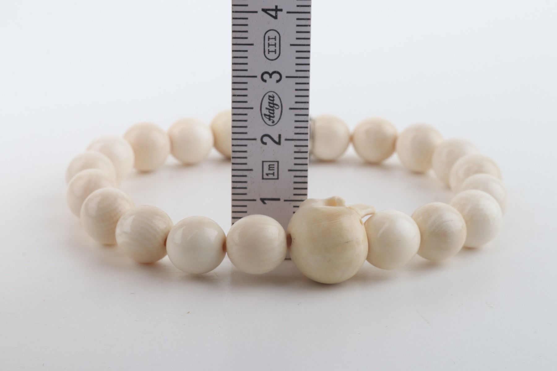 White Mammoth Ivory Skull Bracelet