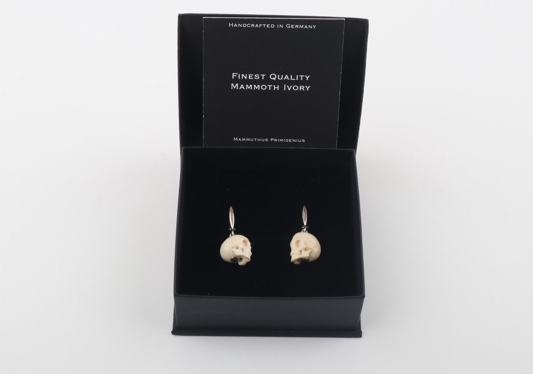 Mini Mammoth Ivory Skulls Earrings