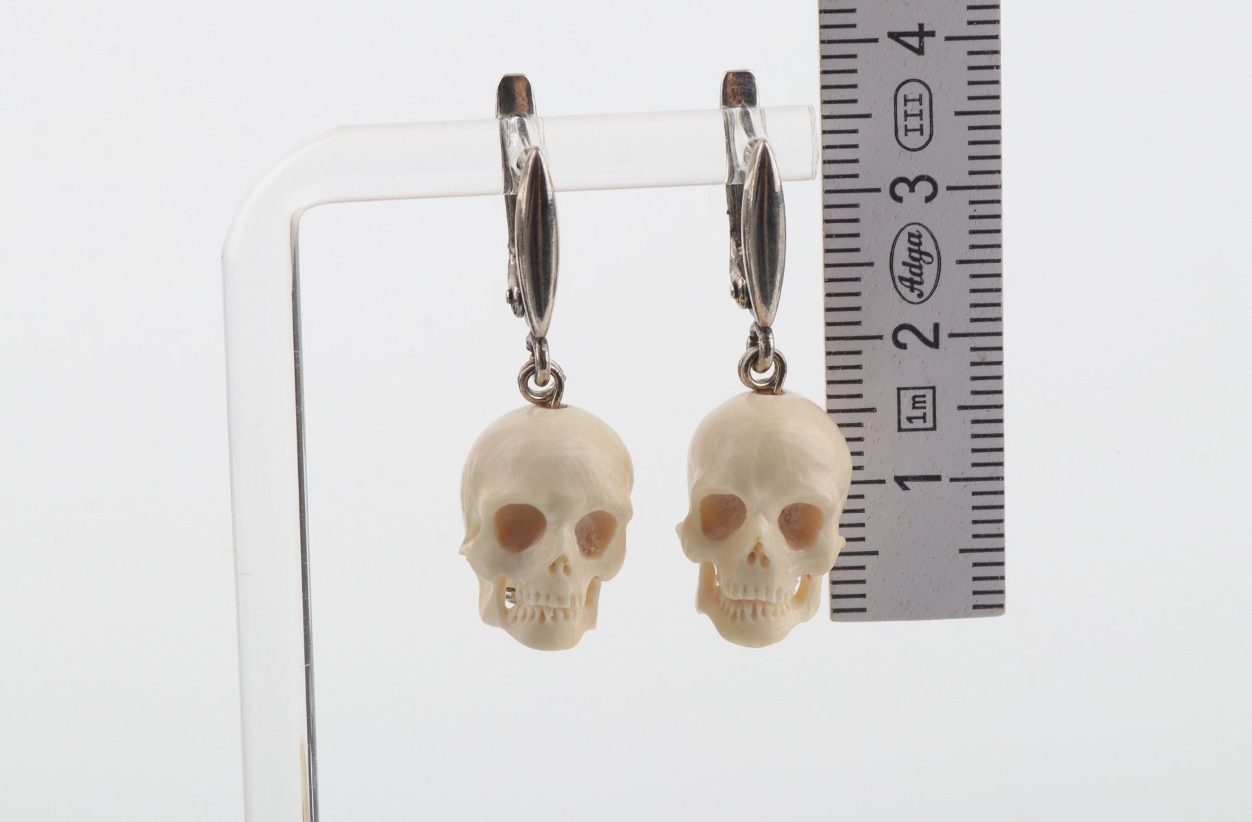 Mini Mammoth Ivory Skulls Earrings