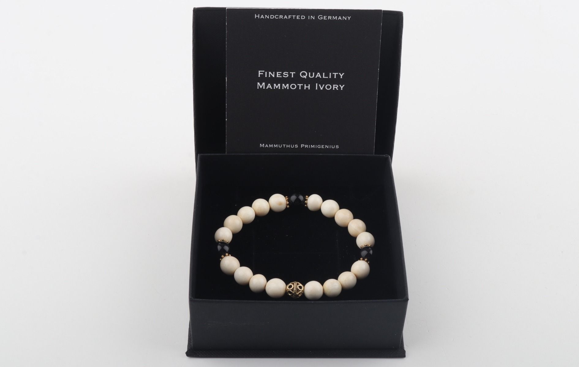 Mammoth Ivory & Black Agate Bracelet