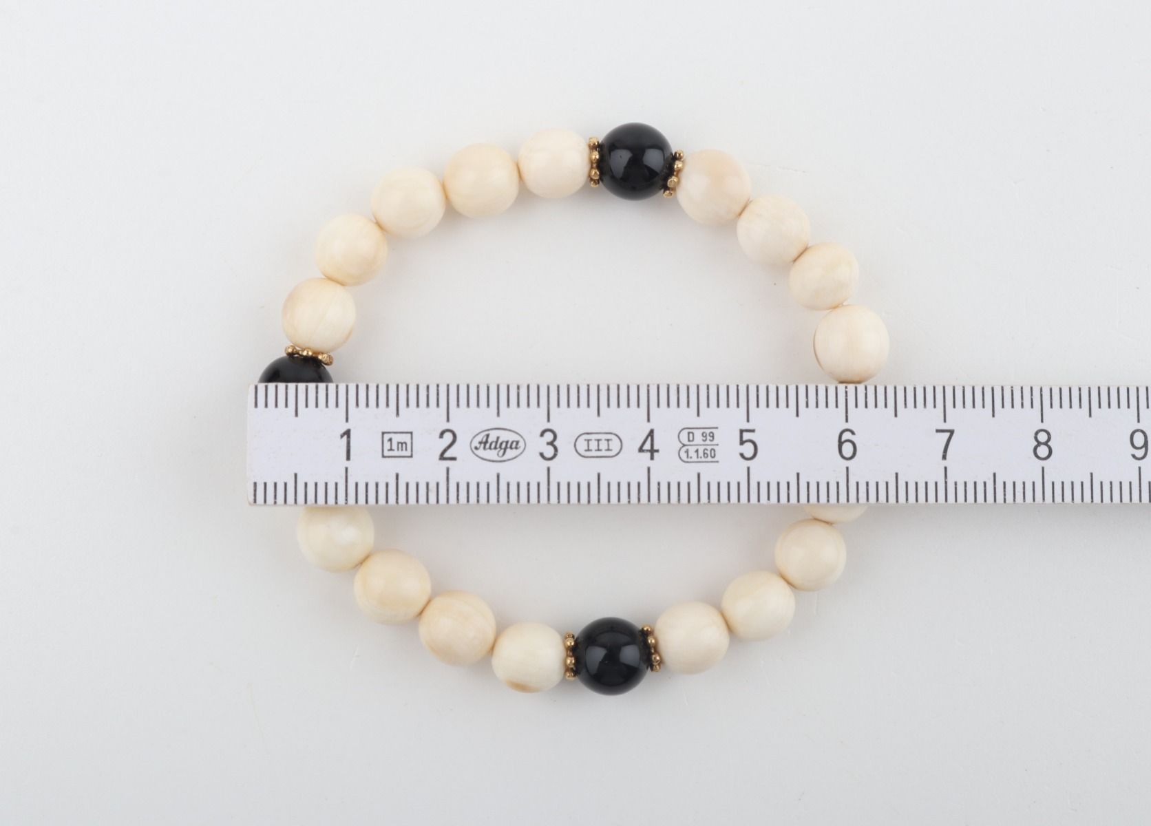 Mammoth Ivory & Black Agate Bracelet
