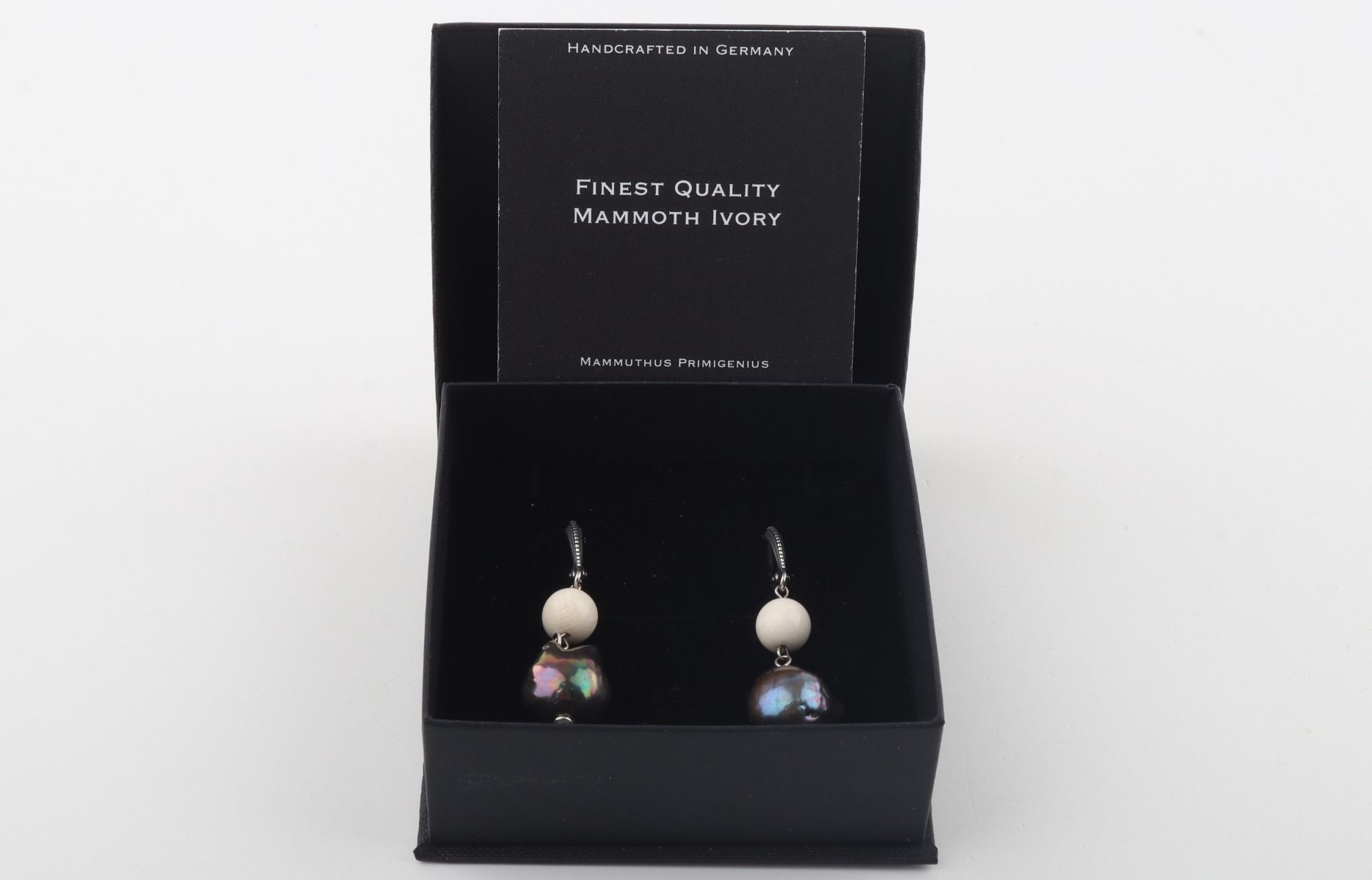 Silver Baroque Mammoth Ivory Earrings