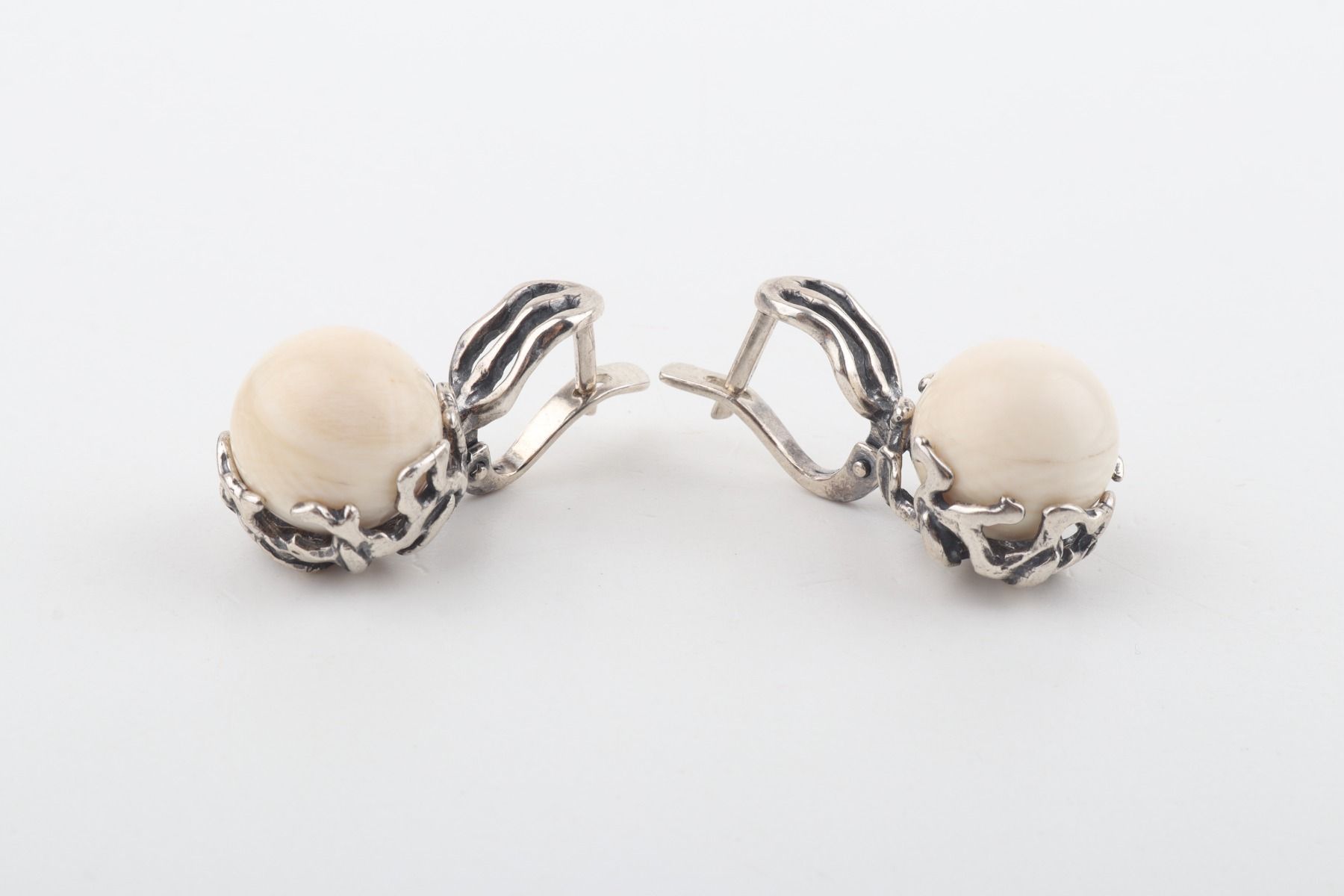 Peony Mammoth Ivory Earrings