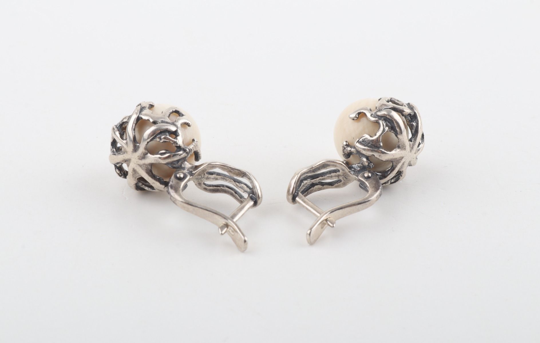 Peony Mammoth Ivory Earrings