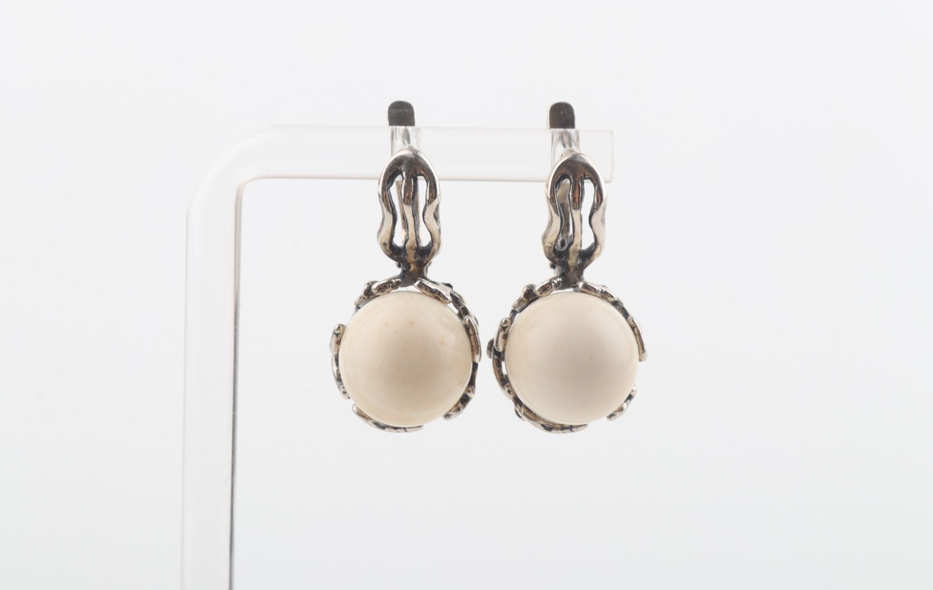 Peony Mammoth Ivory Earrings