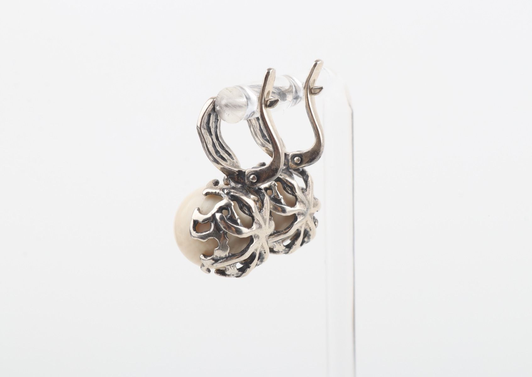 Peony Mammoth Ivory Earrings