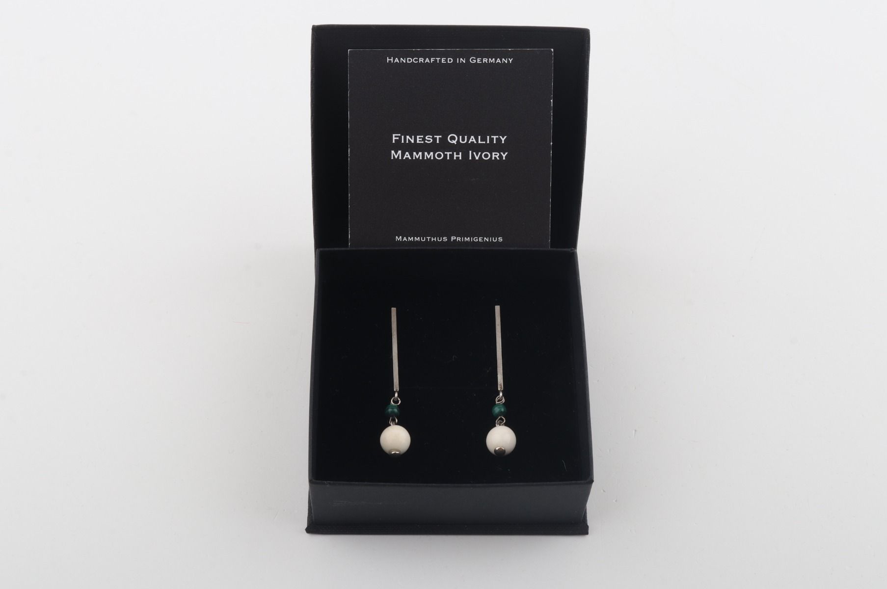 Mammoth Ivory & Malachite Cubic Rod Studs