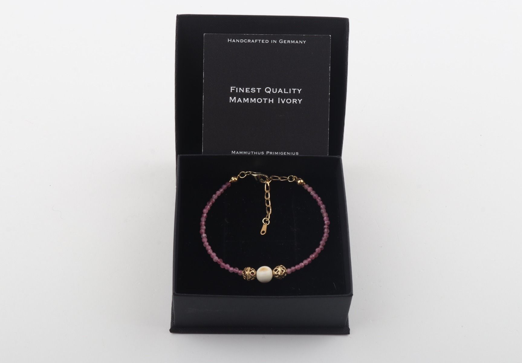 Faceted Tourmaline & Mammoth Ivory Bracelet