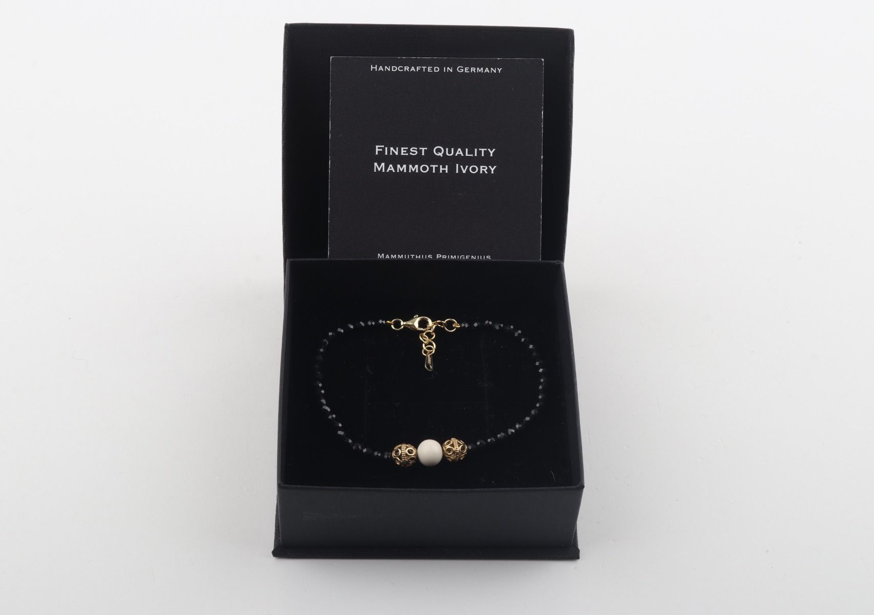 Black Spinel Mammoth Ivory Bracelet