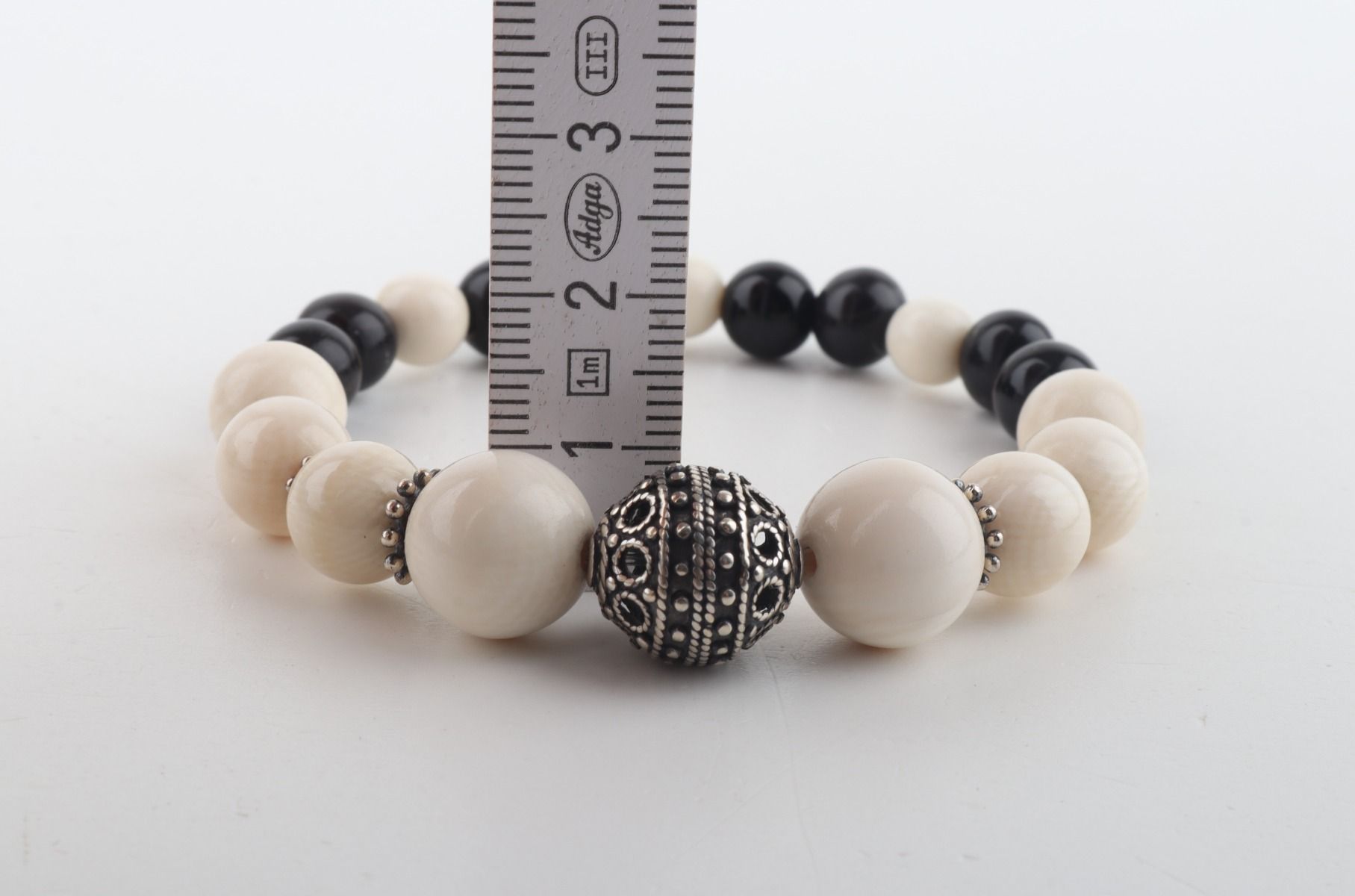 The Tibet Black Mammoth Ivory & Black Onyx bracelet