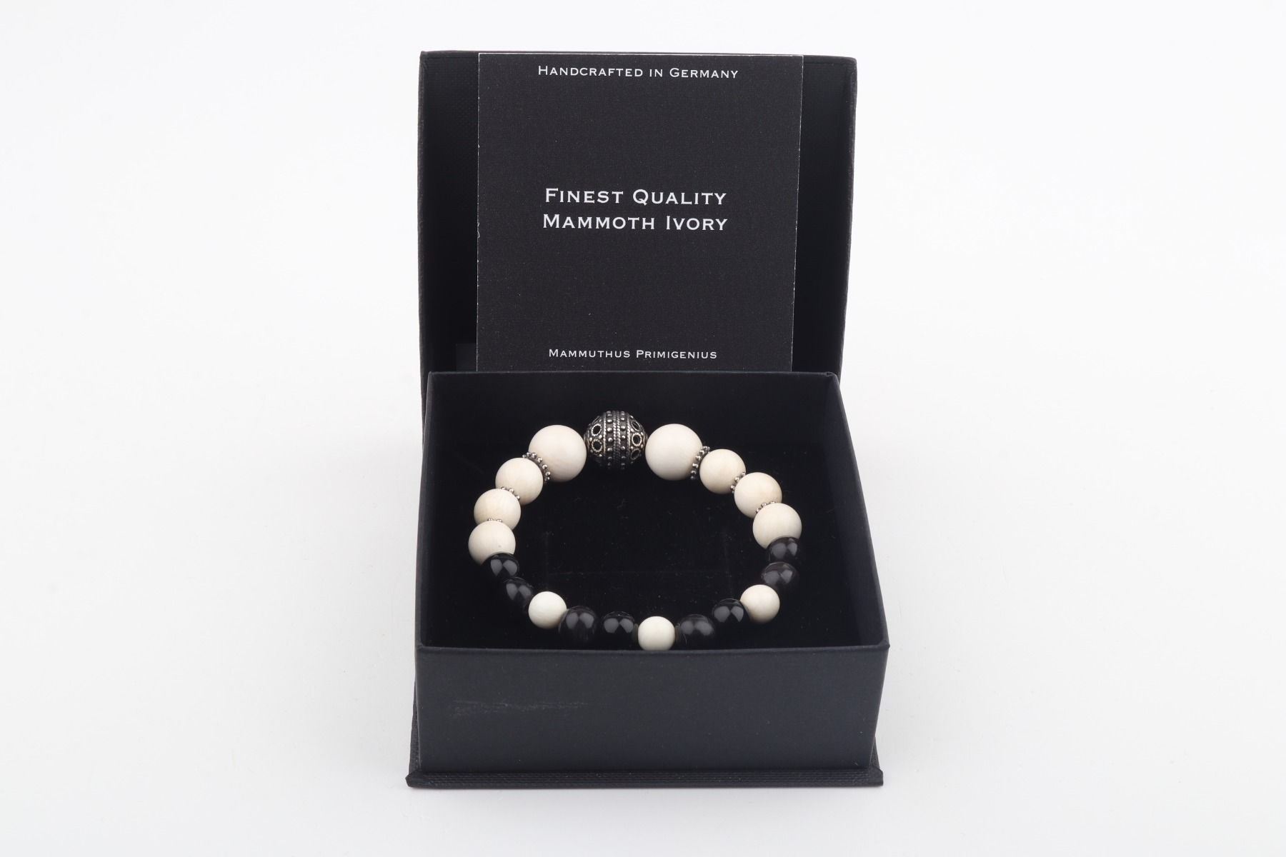 The Tibet Black Mammoth Ivory & Black Onyx bracelet