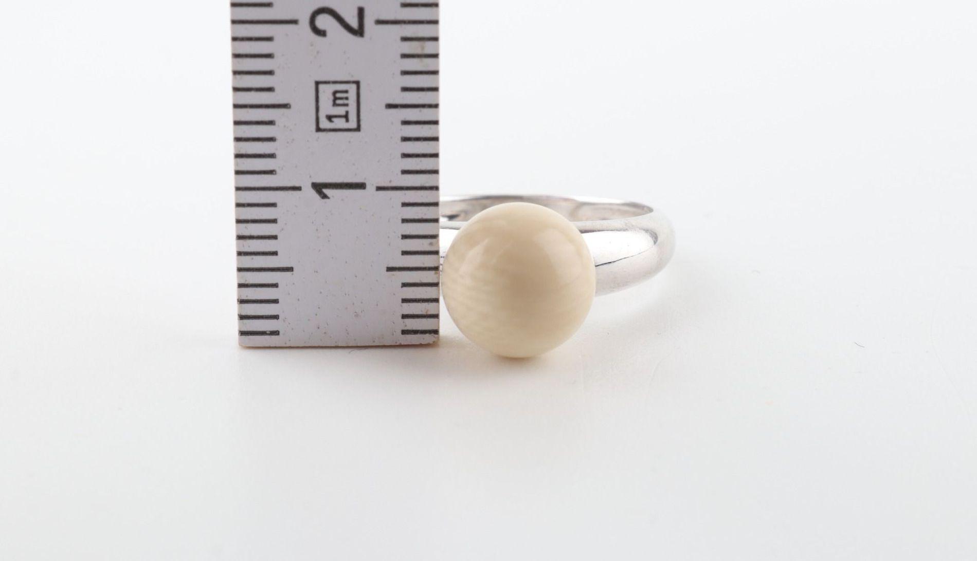 Minimalistic Mammoth Ivory Pearl Ring