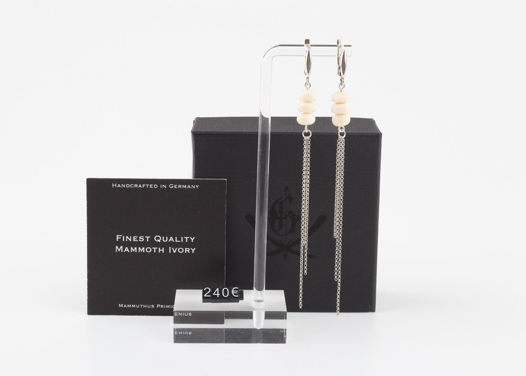 Dangle Earrings with Silver Chains