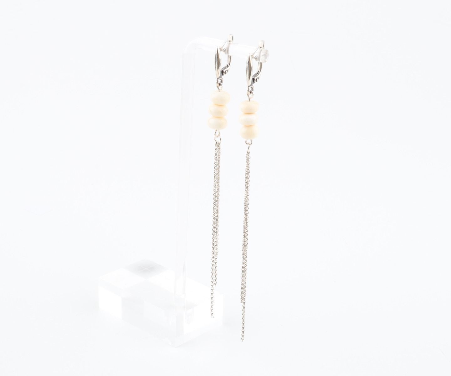 Dangle Earrings with Silver Chains