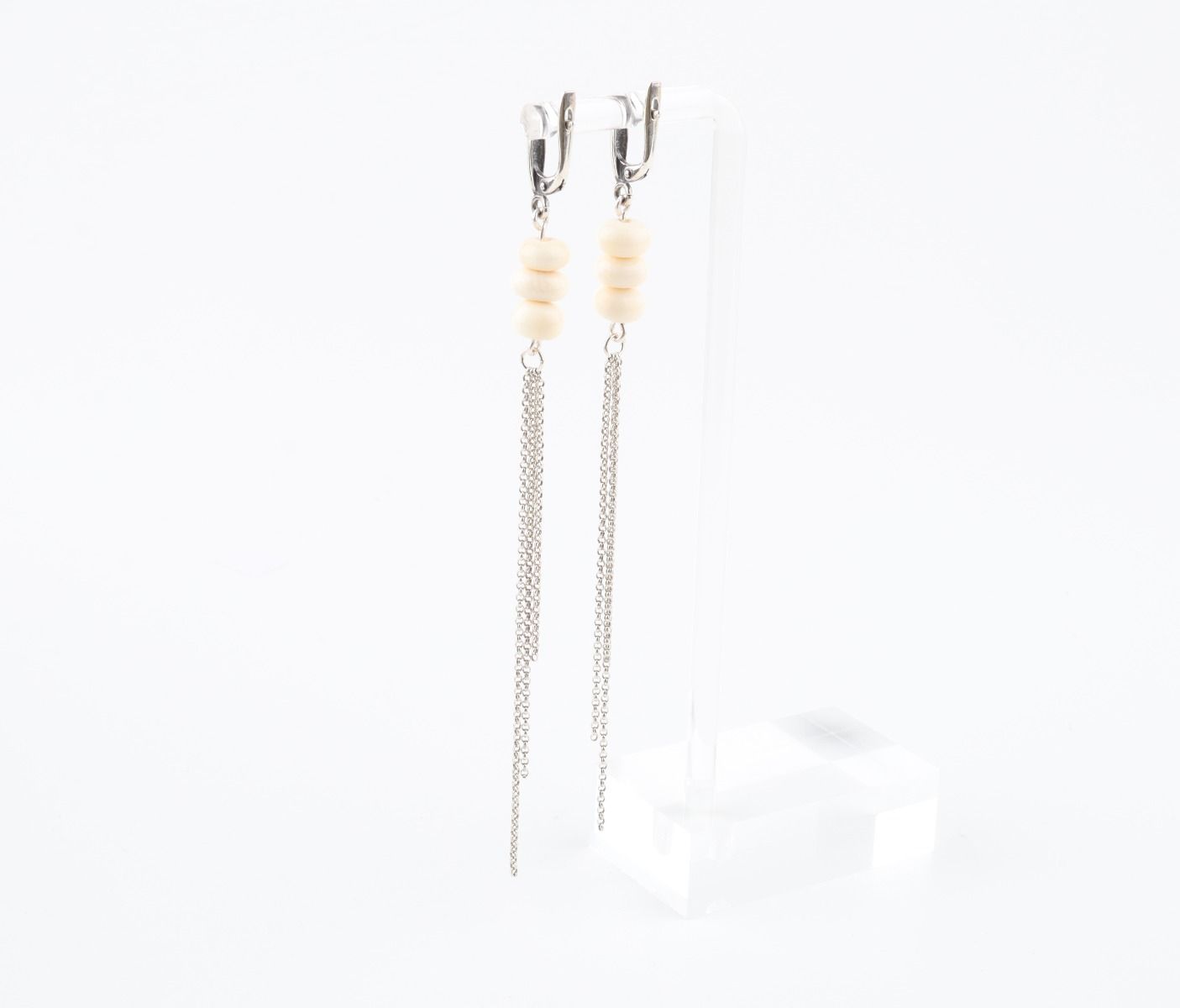 Dangle Earrings with Silver Chains