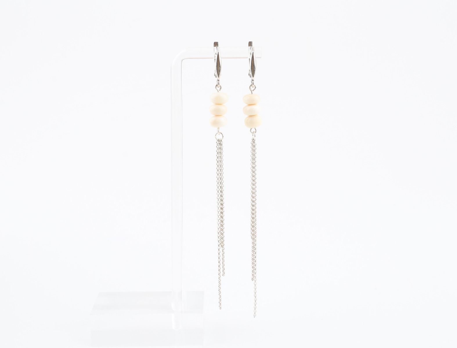 Dangle Earrings with Silver Chains