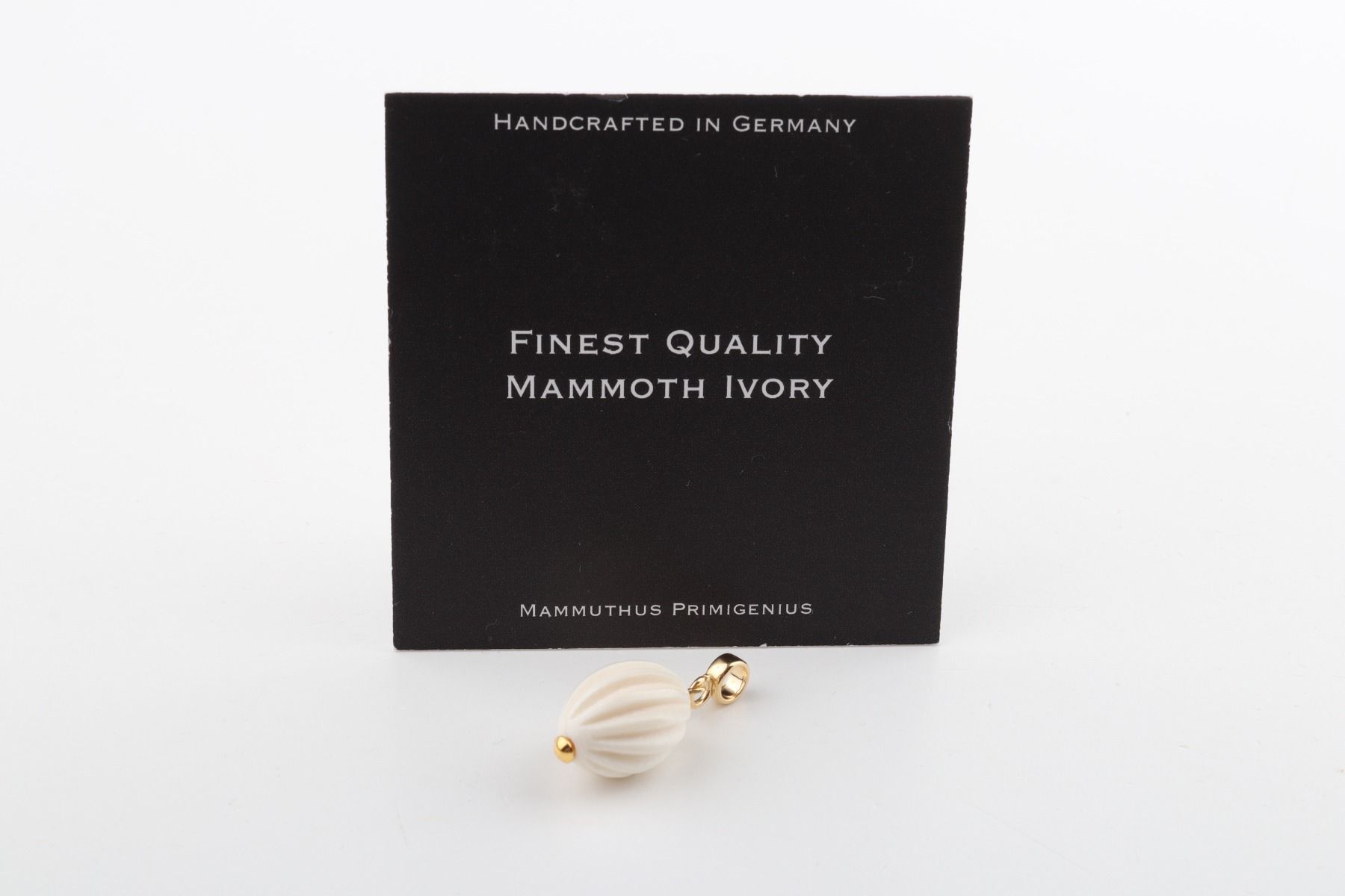 Oval Fluted Mammoth Ivory Pendant