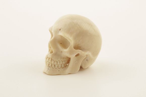 Carved mammoth ivory skull