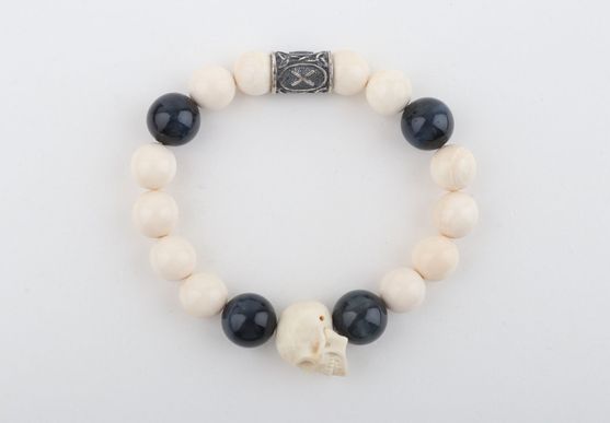 White Mammoth Skull & Flacon's Eye Bracelet