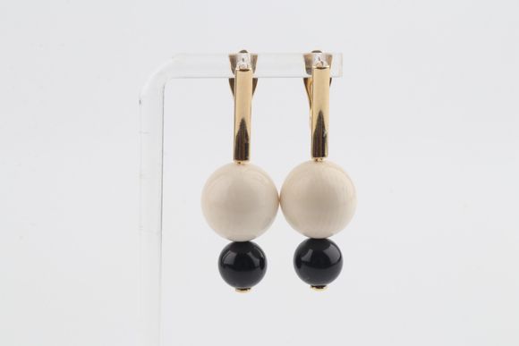 Mammoth Ivory & Agate Drop Earrings