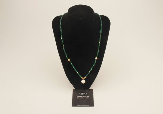 Faceted Malachite & Mammoth Ivory Necklace