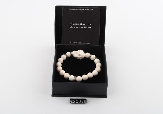 Mammoth Ivory Skull Bead Bracelet