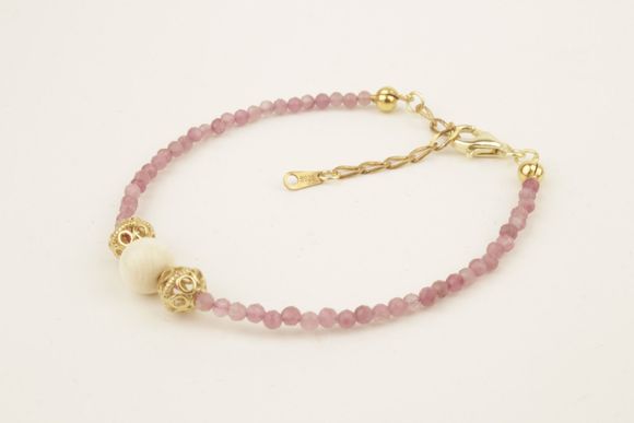 Faceted Tourmaline & Mammoth Ivory Bracelet