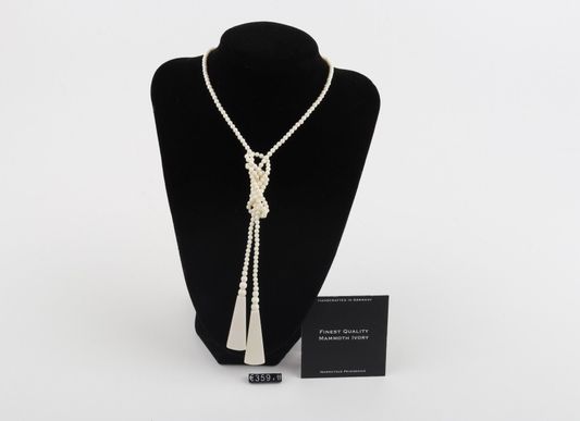 Beaded Lariat Mammoth Ivory Necklace