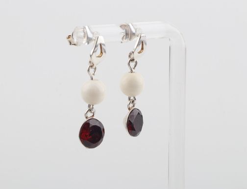 Mammoth Ivory & Sterling Silver Studs
