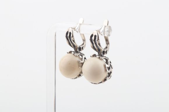 Peony Mammoth Ivory Earrings