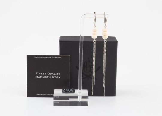 Dangle Earrings with Silver Chains